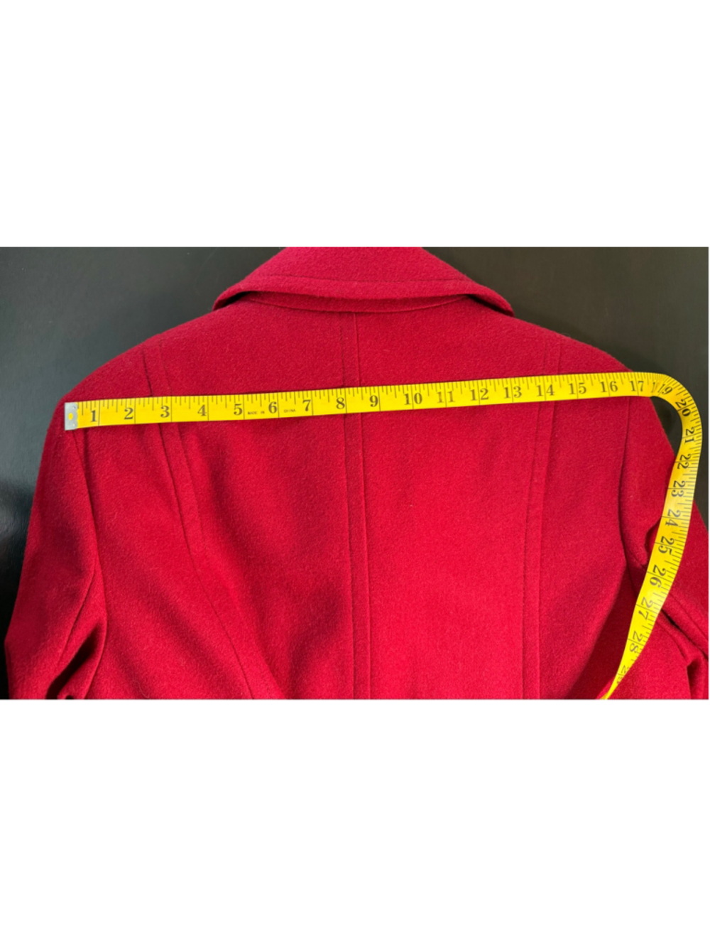 St Johns Bay Red Wool Blend Car Coat L Classic Button Front Winter - Picture 11 of 11